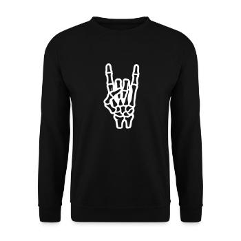 Party Hand Skeleton - Unisex Sweatshirt - black - Front - Alina (178cm) & Michal (187cm)