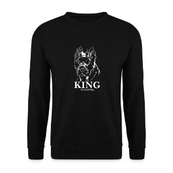 AMERICAN STAFFORDSHIRE King Dog Wilsigns - Sweat-shirt Unisexe - noir - Devant - Alina (178cm) & Michal (187cm)