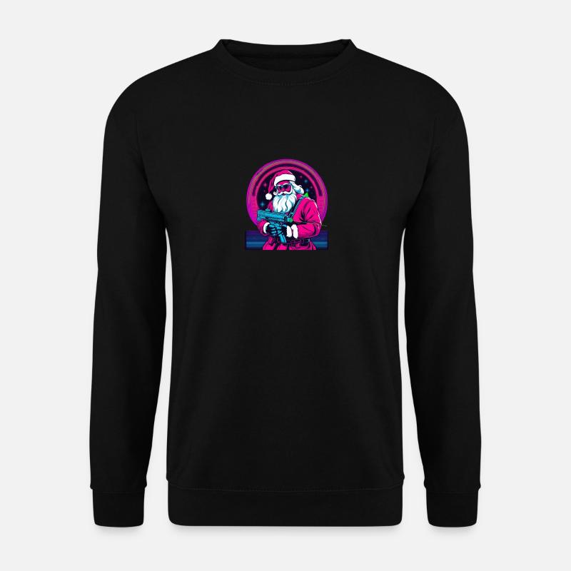 Santa Claus rushing Lasertag - Unisex Pullover - Schwarz