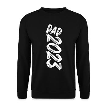 DAD 2023 Vater Baby Geburt Vatertag Papa 2023 - Unisex Pullover - Schwarz - Vorne - Alina (178cm) & Michal (187cm)