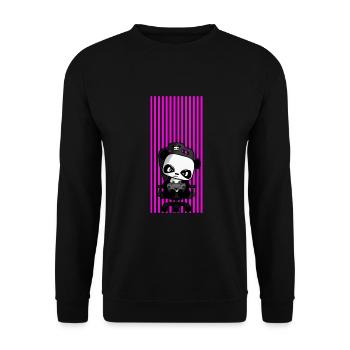 Cute Gaming Panda, PEW PEW, Nerd, Gamer, Gaming - Unisex Sweatshirt - black - Front - Alina (178cm) & Michal (187cm)