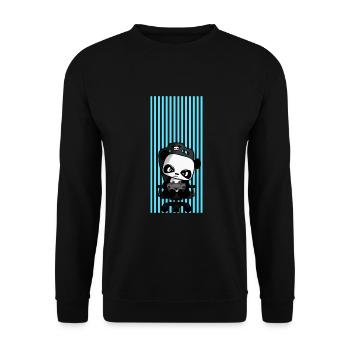 Cute Gaming Panda, PEW PEW, Nerd, Gamer, Gaming - Unisex Sweatshirt - black - Front - Alina (178cm) & Michal (187cm)