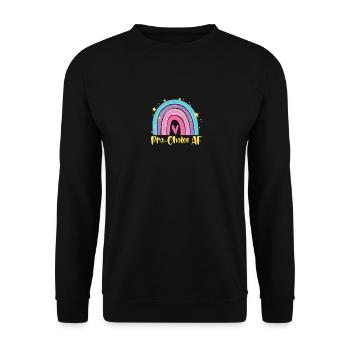 Pro-Choice AF Hex The Patriarchy Feminist - Unisex Pullover - Schwarz - Vorne - Alina (178cm) & Michal (187cm)