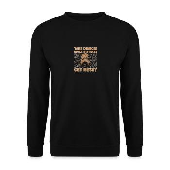 Prenez des risques Faites des erreurs Devenez désordonné Enseignant - Sweat-shirt Unisexe - noir - Devant - Alina (178cm) & Michal (187cm)