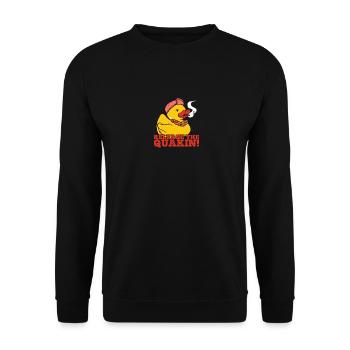 Yellow Duck Release The Quackin! Funny - Unisex Sweatshirt - black - Front - Alina (178cm) & Michal (187cm)