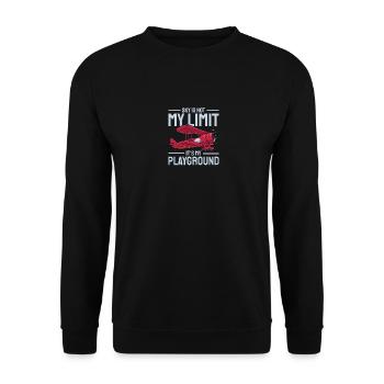 Airplane The Sky Is Not My Limit Pilot - Unisex Sweatshirt - black - Front - Alina (178cm) & Michal (187cm)