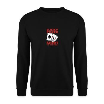 Lucky Poker - Unisex Pullover - Schwarz - Vorne - Alina (178cm) & Michal (187cm)
