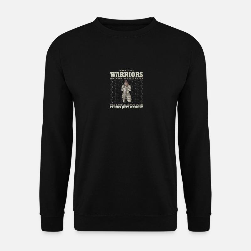 God's Warriors Go Down On Their Knees Christian - Unisex Pullover - Schwarz