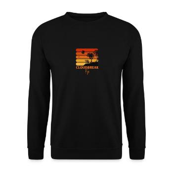 Surfing Vintage Cloudbreak Beach Fiji Retro Surf - Unisex Pullover - Schwarz - Vorne - Alina (178cm) & Michal (187cm)
