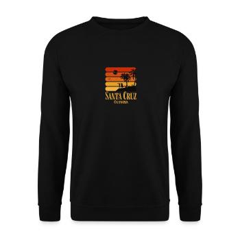 Surfing Vintage Santa Cruz Beach California Retro - Unisex Pullover - Schwarz - Vorne - Alina (178cm) & Michal (187cm)