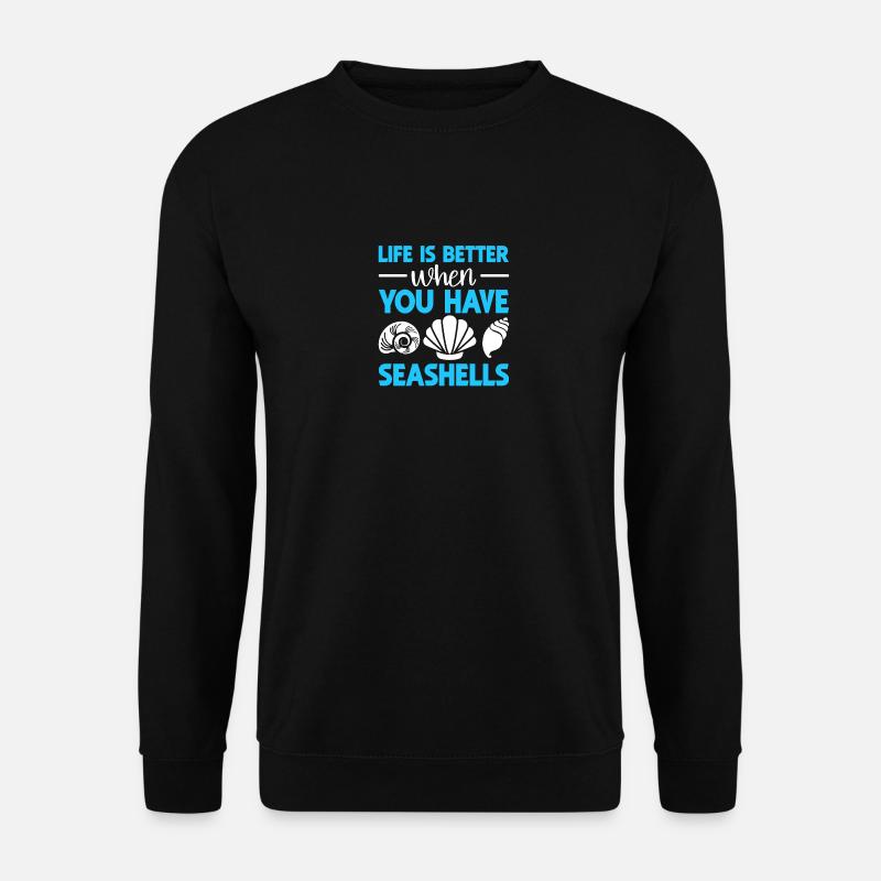 Shelling Seashell Hunter Collecting Seashells - Unisex Pullover - Schwarz