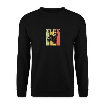 Gym Flex Workout Muscle Weightlifting - Unisex Pullover - Schwarz - Vorne - Alina (178cm) & Michal (187cm)