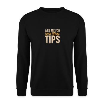 Social Media Kit SMM Manager Advertising Media - Unisex Sweatshirt - black - Front - Alina (178cm) & Michal (187cm)