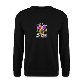 Pansy Flower Seeds for Planting Pansies Flower - Unisex Sweatshirt - black - Front - Alina (178cm) & Michal (187cm)
