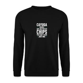 Cayuga Duck Owner Enclos de nourriture pour animaux en peluche - Sweat-shirt Unisexe - noir - Devant - Alina (178cm) & Michal (187cm)