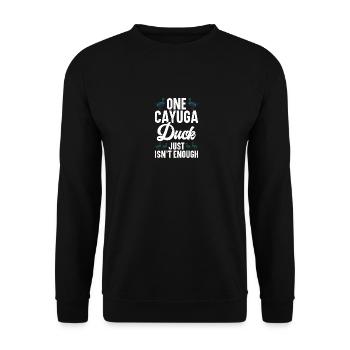Cayuga Canard Enclos Nourriture Animal En Peluche Cayuga - Sweat-shirt Unisexe - noir - Devant - Alina (178cm) & Michal (187cm)