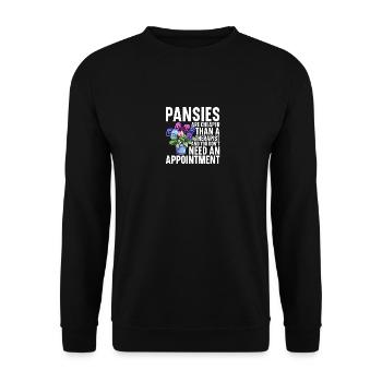 Pansies Plants Gear Pansy Flower Live Pansies - Unisex Sweatshirt - black - Front - Alina (178cm) & Michal (187cm)