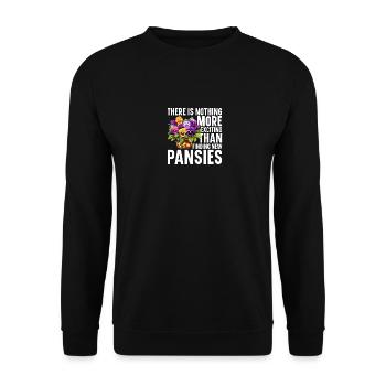 Pansy Flower Seeds Pansy Seeds for Planting - Unisex Sweatshirt - black - Front - Alina (178cm) & Michal (187cm)