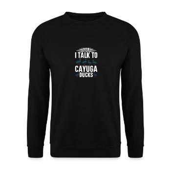 Cayuga Duck Owner Jouets d’enclos pour animaux en peluche - Sweat-shirt Unisexe - noir - Devant - Alina (178cm) & Michal (187cm)