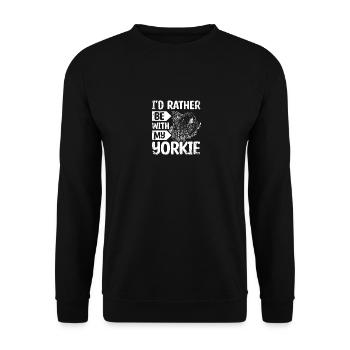 I'd rateher be with my Yorkie - Unisex Sweatshirt - black - Front - Alina (178cm) & Michal (187cm)