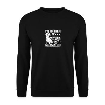 Je la noterais avec mon teckel - Sweat-shirt Unisexe - noir - Devant - Alina (178cm) & Michal (187cm)