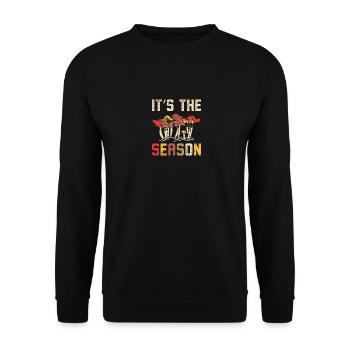 It's the season Mushroom Hunting - Unisex Pullover - Schwarz - Vorne - Alina (178cm) & Michal (187cm)