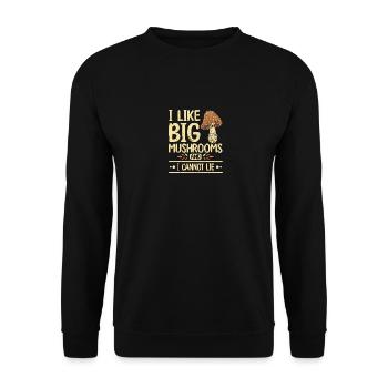 I like big mushrooms and I cannot lie - Unisex Pullover - Schwarz - Vorne - Alina (178cm) & Michal (187cm)