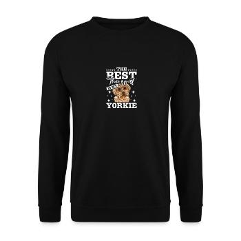 The best therapist is my Yorkie - Unisex Sweatshirt - black - Front - Alina (178cm) & Michal (187cm)