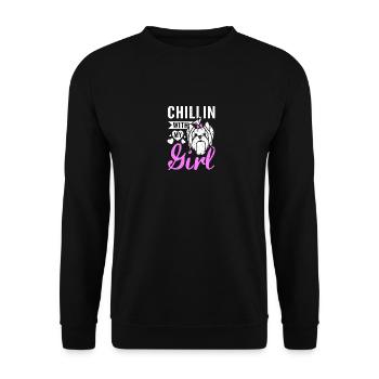 chillin with my yorkie girl - Unisex Sweatshirt - black - Front - Alina (178cm) & Michal (187cm)