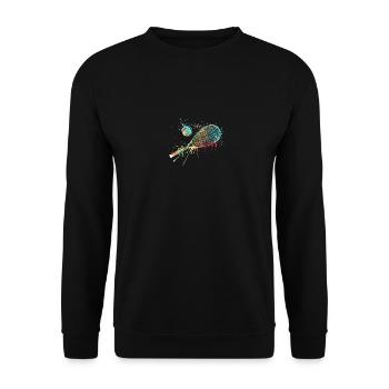 Splash art Squash sports for squash racket - Unisex Sweatshirt - black - Front - Alina (178cm) & Michal (187cm)