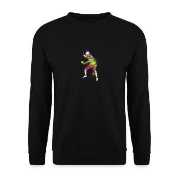 Splash Art Joueur de tennis de table - Sweat-shirt Unisexe - noir - Devant - Alina (178cm) & Michal (187cm)