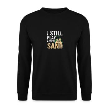 I still play in the sand design for golfers - Unisex Pullover - Schwarz - Vorne - Alina (178cm) & Michal (187cm)