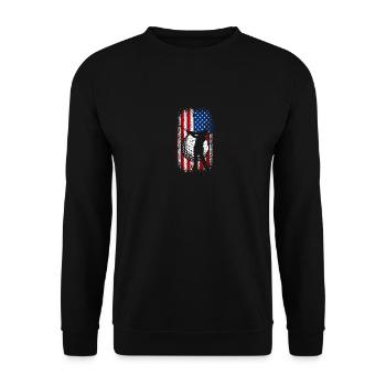 Usa Flag 4th of july golf design for golfers - Unisex Pullover - Schwarz - Vorne - Alina (178cm) & Michal (187cm)