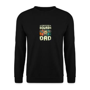 My favorite squash player calls me dad - Unisex Sweatshirt - black - Front - Alina (178cm) & Michal (187cm)