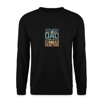 Cool squash dad better reaction - Unisex Pullover - Schwarz - Vorne - Alina (178cm) & Michal (187cm)