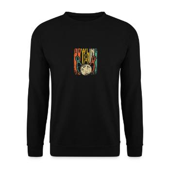 Cool Retro Vintage Bowling Design For Bowlers - Unisex Pullover - Schwarz - Vorne - Alina (178cm) & Michal (187cm)