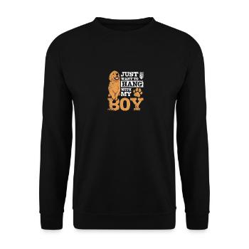 Just want to hang with my Golden Retriever boy - Unisex Pullover - Schwarz - Vorne - Alina (178cm) & Michal (187cm)