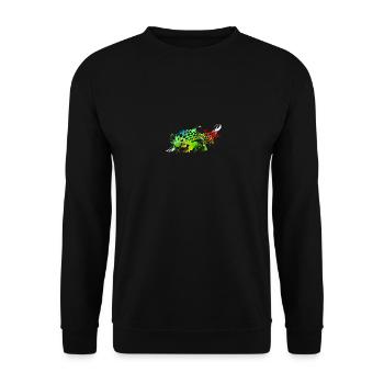 Splash art Dinosaur Ankylosaurus - Unisex Pullover - Schwarz - Vorne - Alina (178cm) & Michal (187cm)