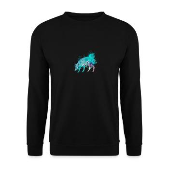 Colorful Splash Art Dog Lover Siberian Husky - Unisex Sweatshirt - black - Front - Alina (178cm) & Michal (187cm)