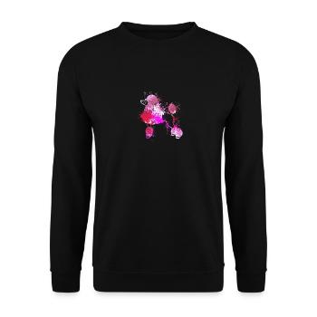 colorful splash art dog lover Poodle - Unisex Pullover - Schwarz - Vorne - Alina (178cm) & Michal (187cm)