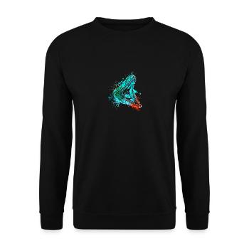 Splash art Marine Dinosaur mosasaurus head - Unisex Sweatshirt - black - Front - Alina (178cm) & Michal (187cm)