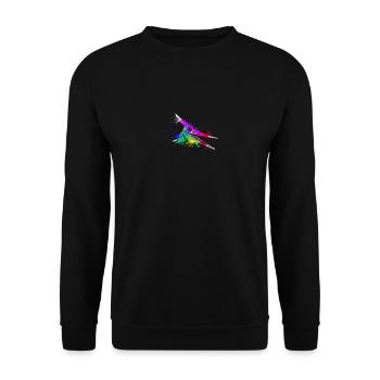 Splash art Dinosaur pterosaurs head - Unisex Sweatshirt - black - Front - Alina (178cm) & Michal (187cm)