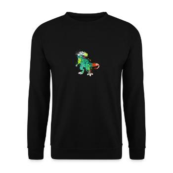 Éclaboussure Dinosaure Tyrannosaurus rex T-rex - Sweat-shirt Unisexe - noir - Devant - Alina (178cm) & Michal (187cm)