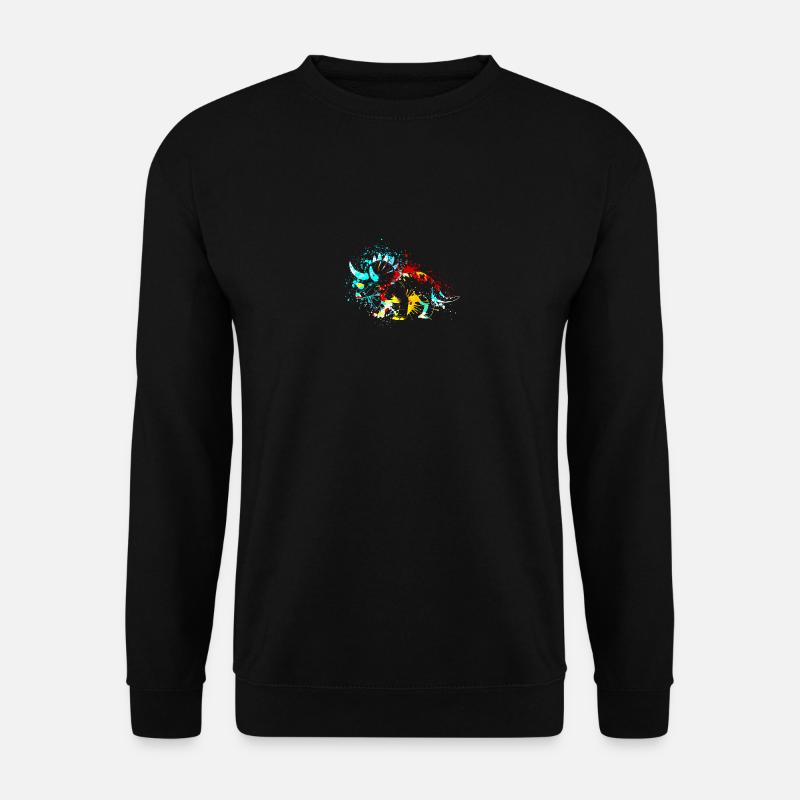 Splash art Dinosaure Triceratops - Sweat-shirt Unisexe - noir