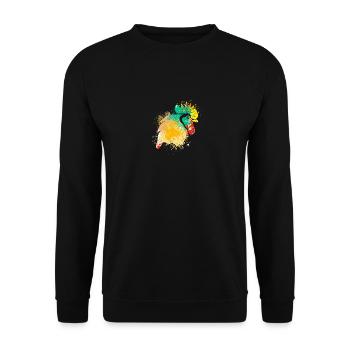 Colerfull Splash Art Farm animaux tête de poulet - Sweat-shirt Unisexe - noir - Devant - Alina (178cm) & Michal (187cm)