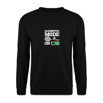 Sports Badminton mode on - Unisex Sweatshirt - black - Front - Alina (178cm) & Michal (187cm)