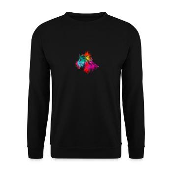 Colorful Splash Art Farm animaux Tête de cheval - Sweat-shirt Unisexe - noir - Devant - Alina (178cm) & Michal (187cm)