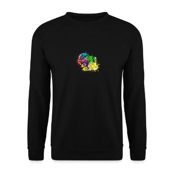 Colorful Splash Farm animals thanksgiving Turkey - Unisex Sweatshirt - black - Front - Alina (178cm) & Michal (187cm)