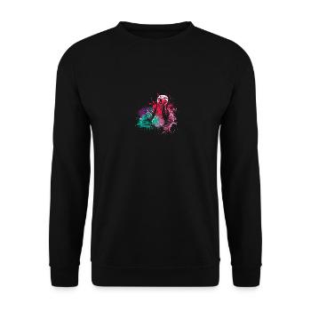 Colorful Splash Farm animals thanksgiving Turkey - Unisex Sweatshirt - black - Front - Alina (178cm) & Michal (187cm)
