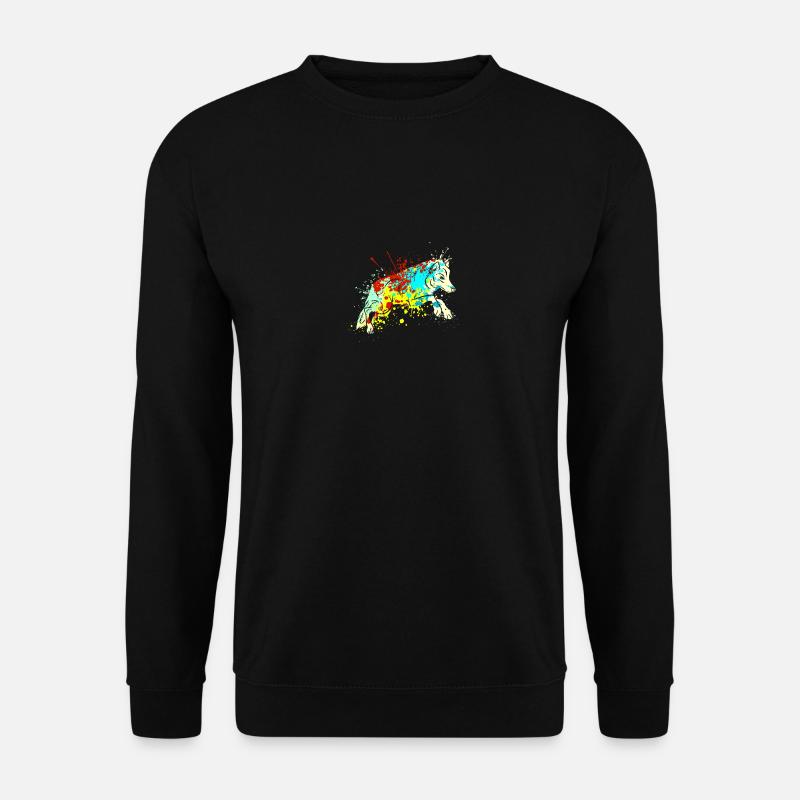 Splash Art Wolf - Unisex Sweatshirt - black